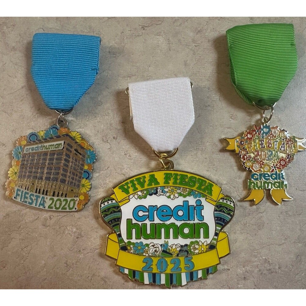 San Antonio Fiesta Medals 2020, 2024-2025 Credit Human Lot of 3 Viva Fiesta